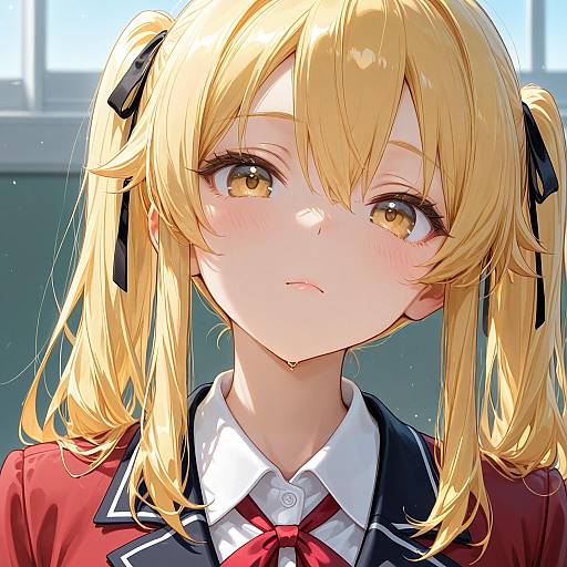 Anime Girl in School Uniform Portrait