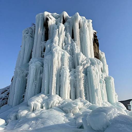 Dramatic Icy Stalactite Landscape