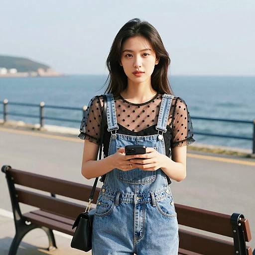 Slim Woman in Stylish Streetwear