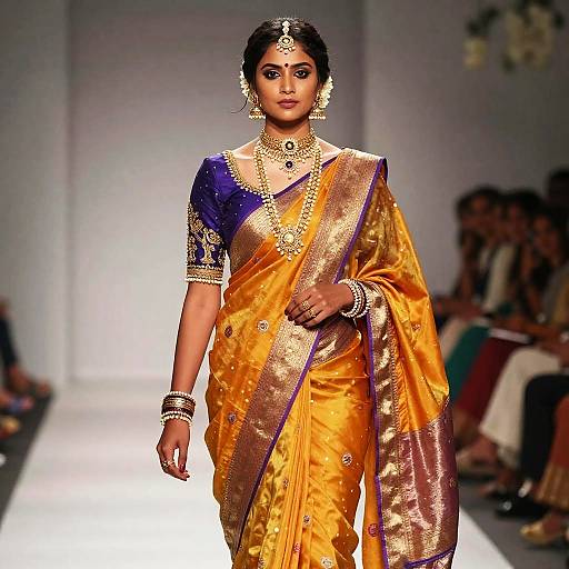 Elegant South Asian Model in Saree