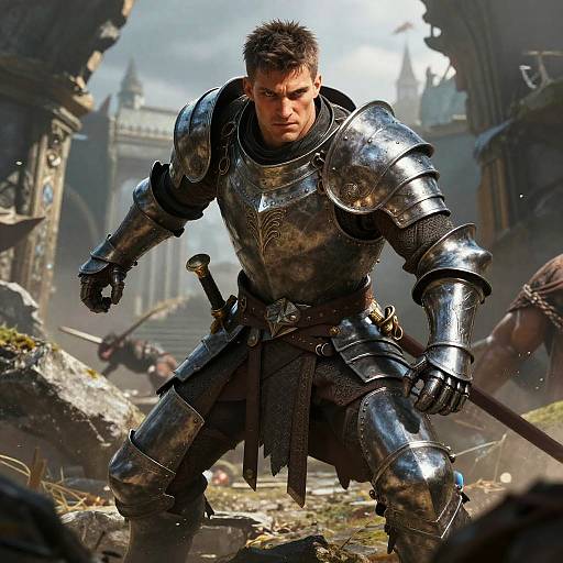 Victorious Warrior in Detailed Armor