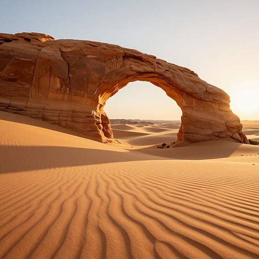 Golden Hour Desert Arch Scenery