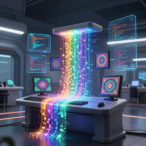 Futuristic AI Art Generator Console