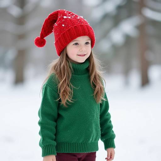 Winter Elf Girl in Festive Attire