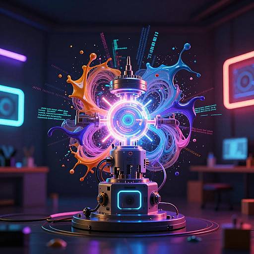 Glowing AI Art Generator Core