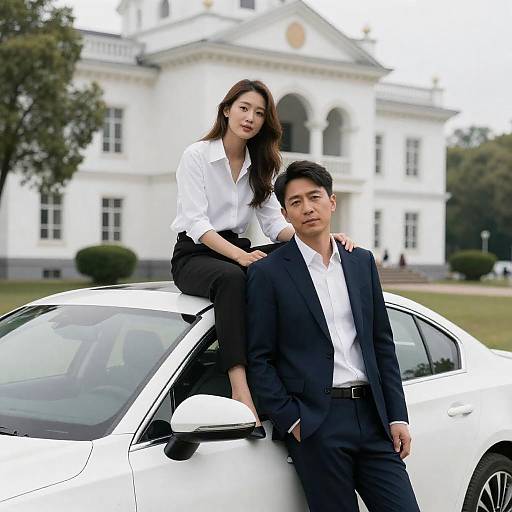 Romantic Rooftop Photo with Couple