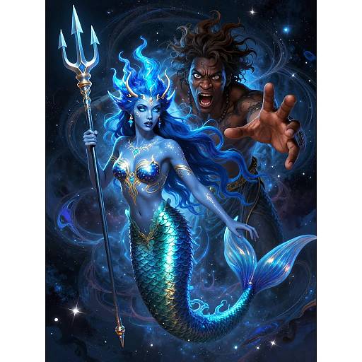 Cosmic Mermaid and Desperate Stranger