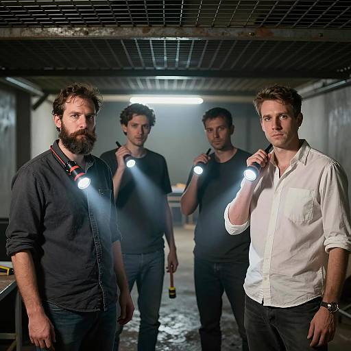 Exploring a Dimly Lit Industrial Space