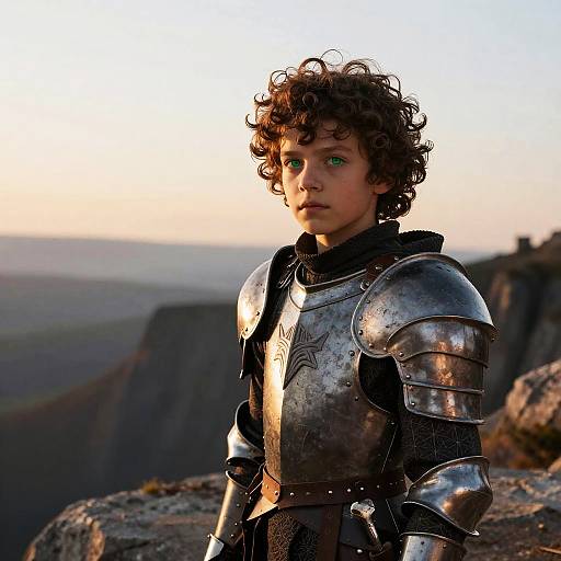 Medieval Fantasy Boy on Cliff