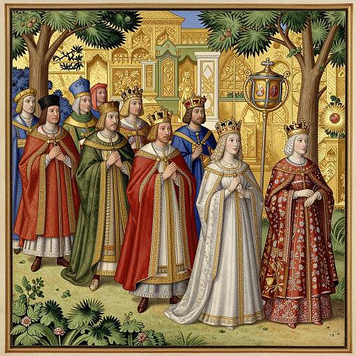 Medieval Royal Procession Illustration