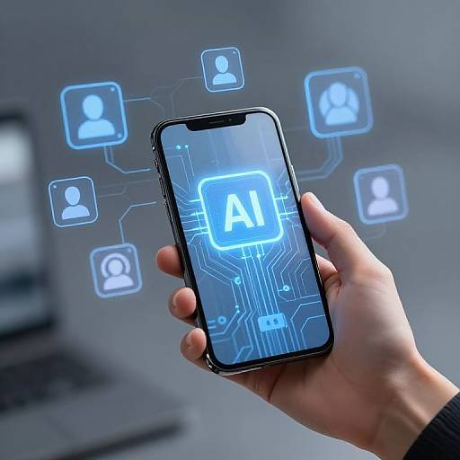 Photograph of a hand holding a smartphone displaying 