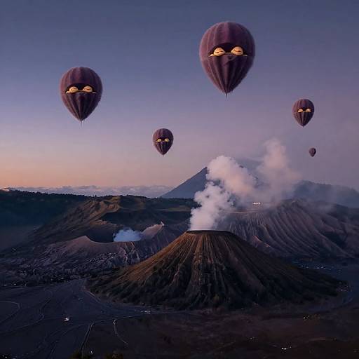 Dreamy Midnight Sleeping Volcanoes