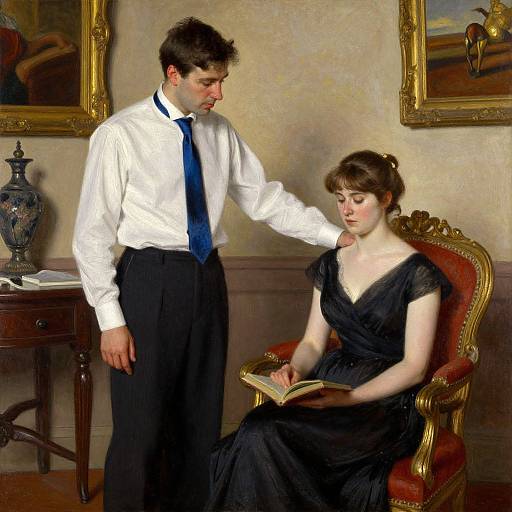 Vintage Formal Indoor Portrait Painting