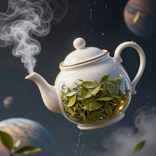 Enormous Teapot Orbiting Planet
