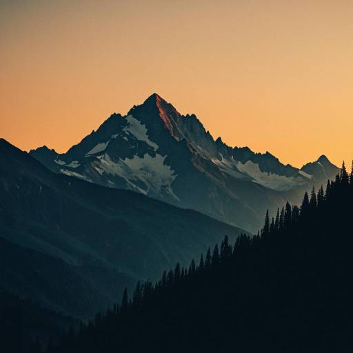 Mountain Silhouettes at Sunset