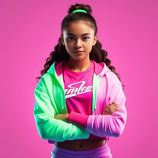 Vibrant Logo of Energetic Teen Girl
