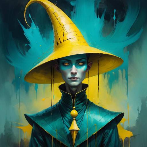 Surreal Dark Fantasy Portrait with Elongated Figure
