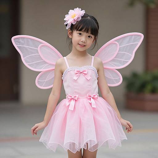 Pink Pixie Costume with Wings