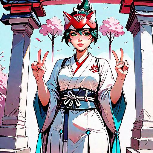 Kiriko at a Japanese Temple in Masterpiece