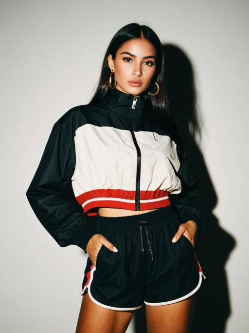 Sporty Chic Woman in Color-Block Style