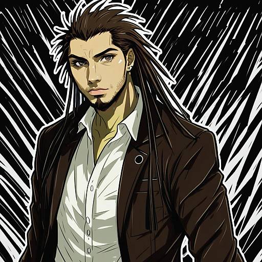 Illustration of Hagakure yasuhiro, danganronpa (series) in the style of Onsoku inu