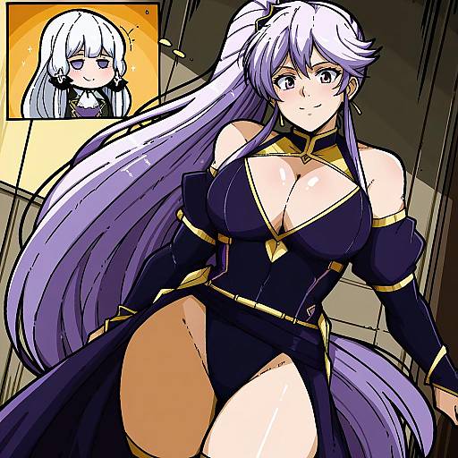 Illustration of Ishtar (fire emblem), fire emblem in the style of Mark gavatino