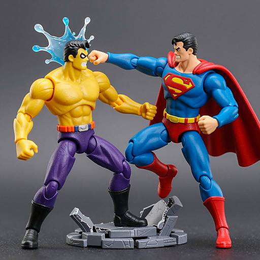 Epic Action Figures Clash in Mid-Air