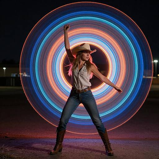 Dynamic Light Painting with Vibrant Streaks