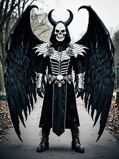 Hooded Demon Costume Male With Wings