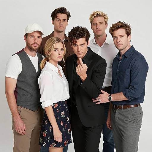 Dynamic Group Portrait with Distinct Styles