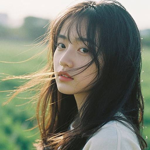 Realistic Analog Style Portrait with Green