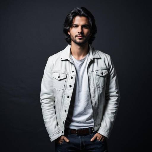 Man in White Leather Jacket and Dark Jeans