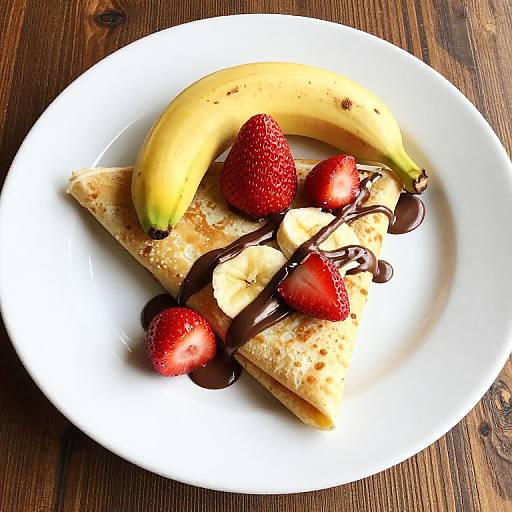 Delicious Banana Strawberry Chocolate Crepe