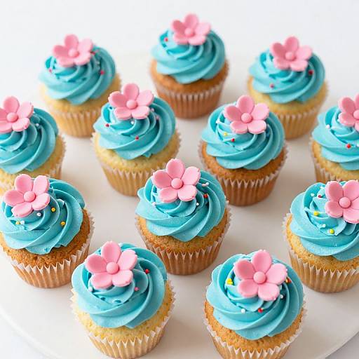 Vibrant Cupcakes with Blue Frosting