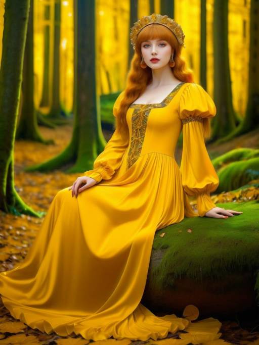 Seductive Portrait in Mushroom Forest