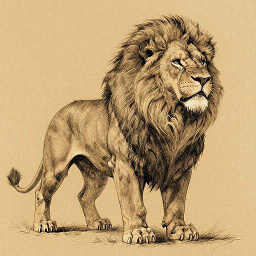 Epic Giant Lion Pencil Sketch