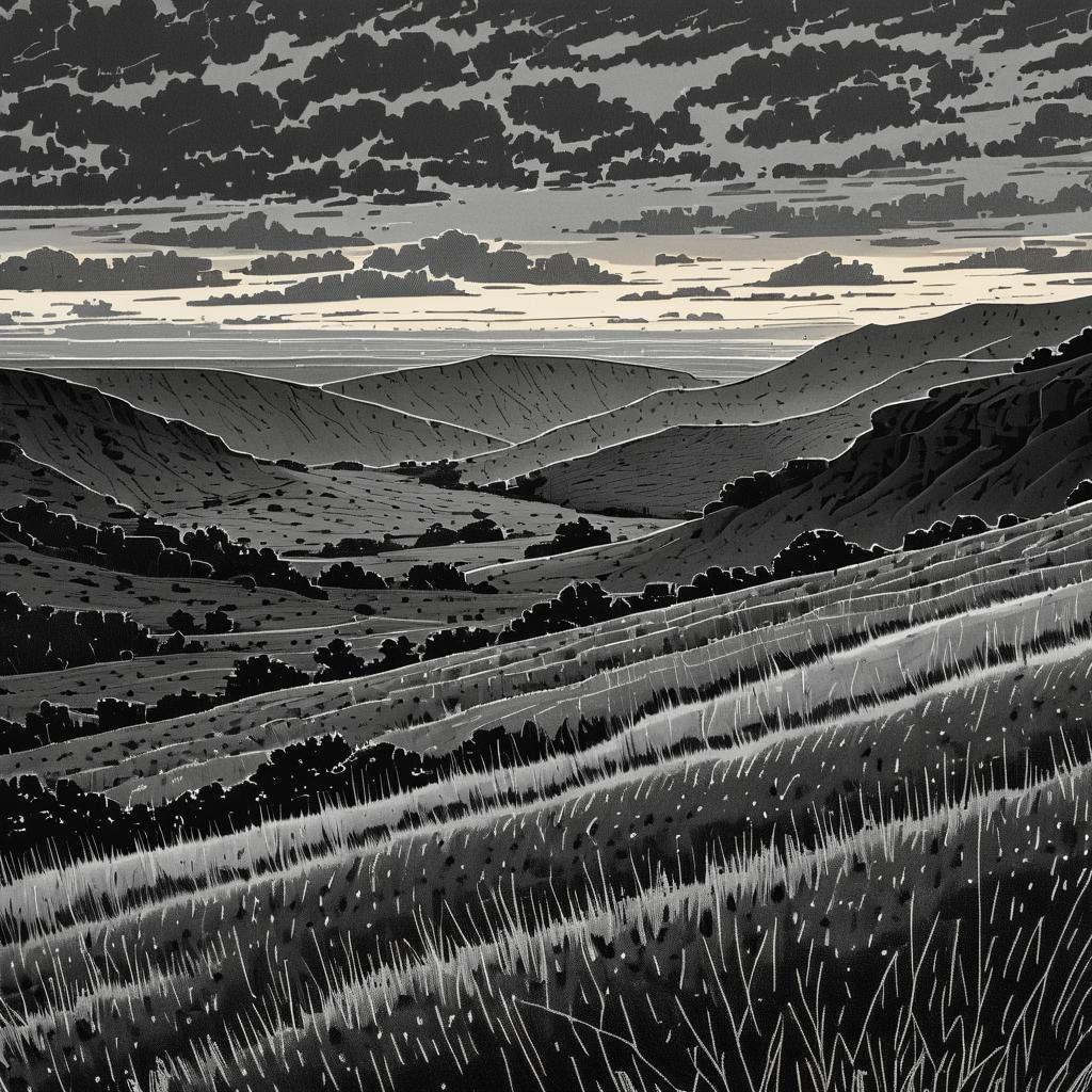 Stormy Twilight Over Rugged Uplands