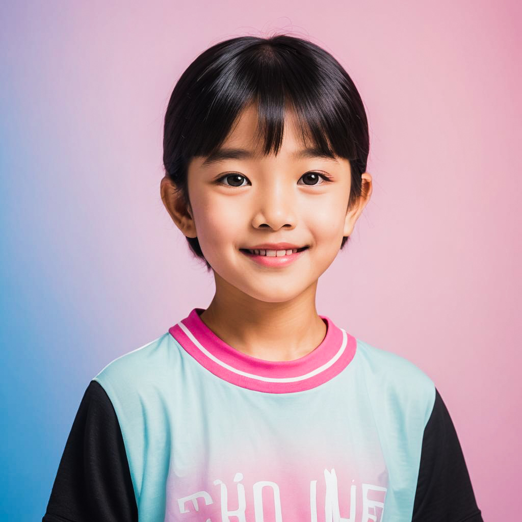 Vibrant Schoolgirl in Princess Outfit