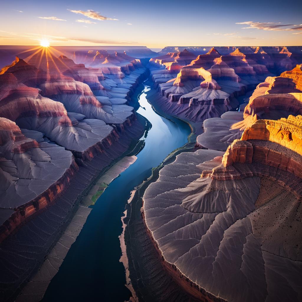 Aerial Sunrise over the Grand Canyon