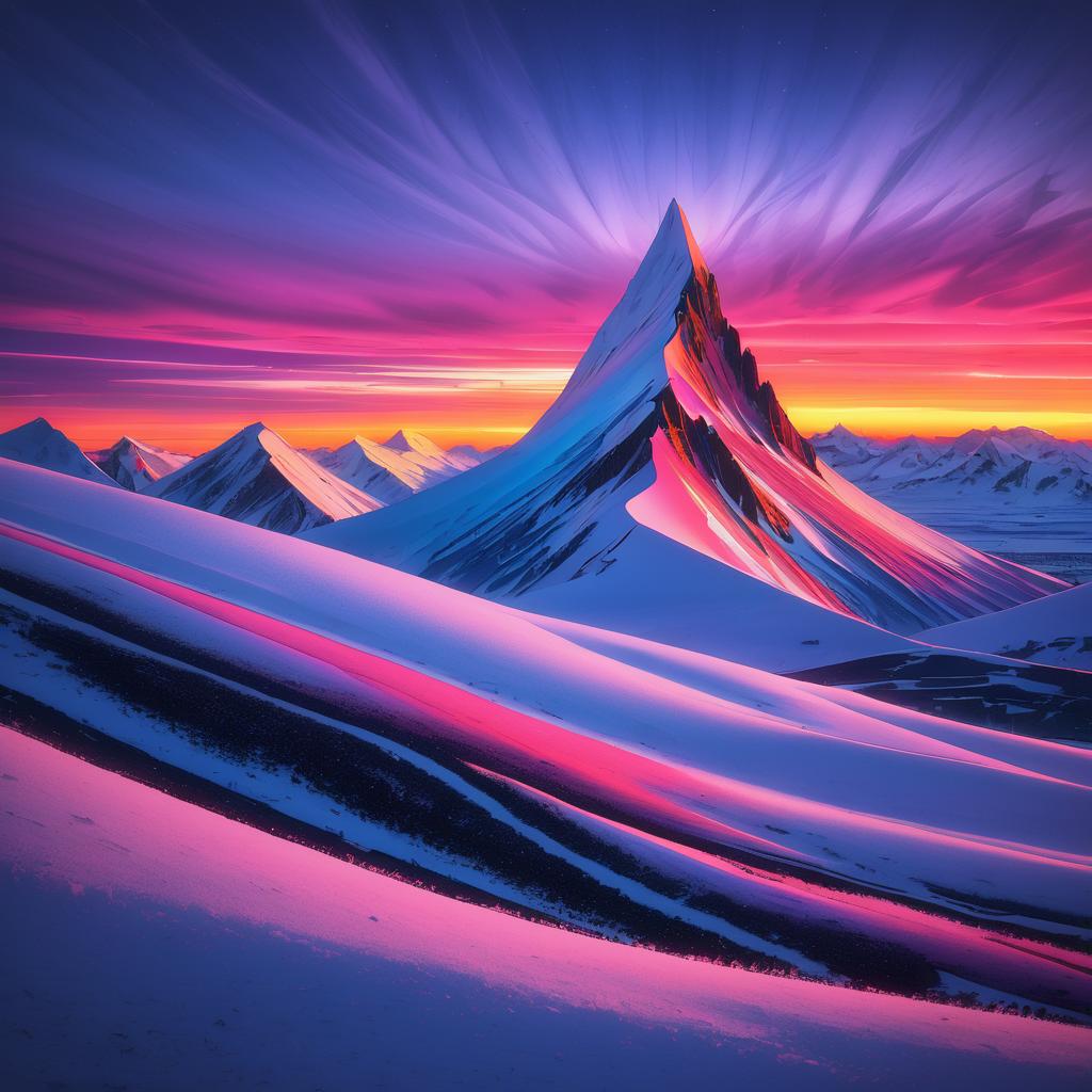 Surreal Twilight on a Snowy Plateau