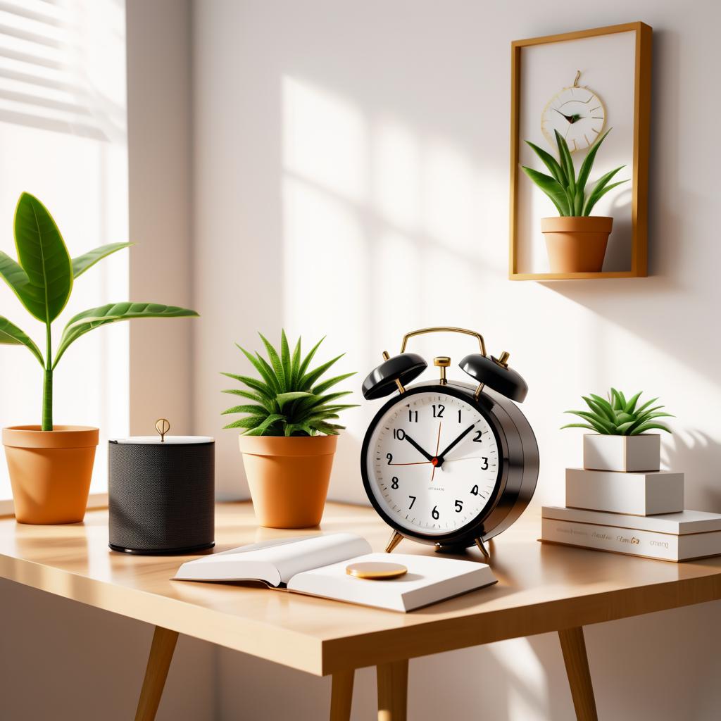 Charming Alarm Clock in Cozy Apartment