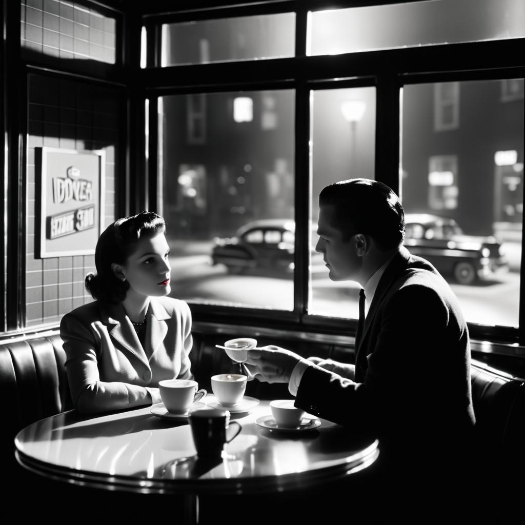 1950s Film Noir Diner Argument Scene