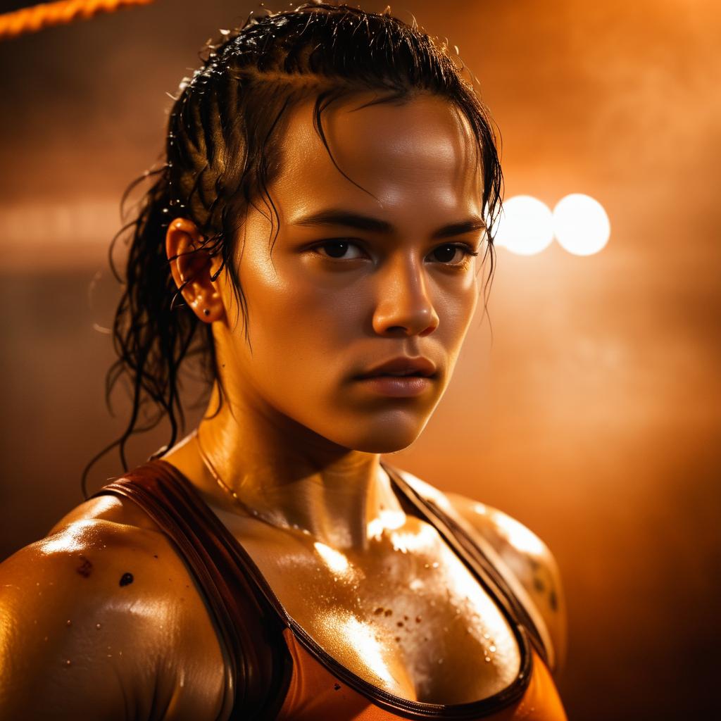 Intense Muay Thai Fighter Portrait