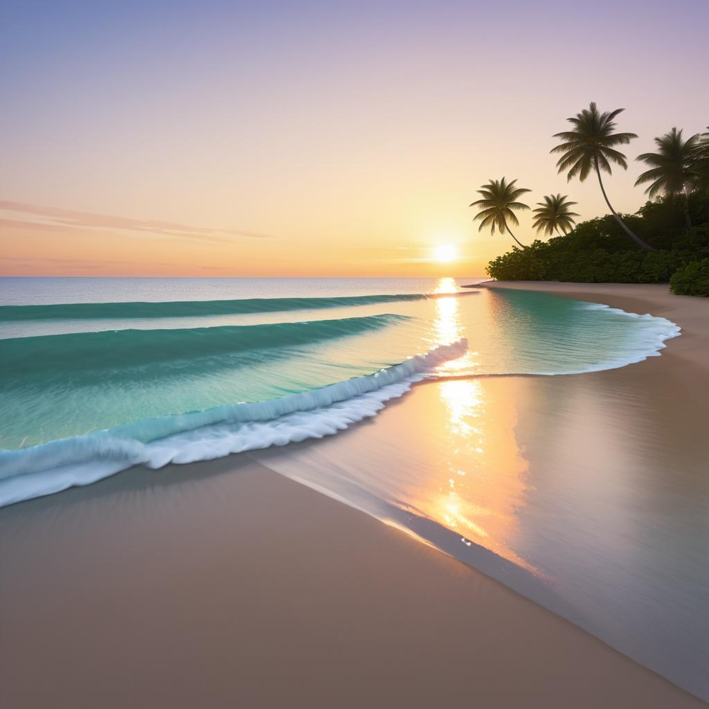 Serene Beach Sunset Scene