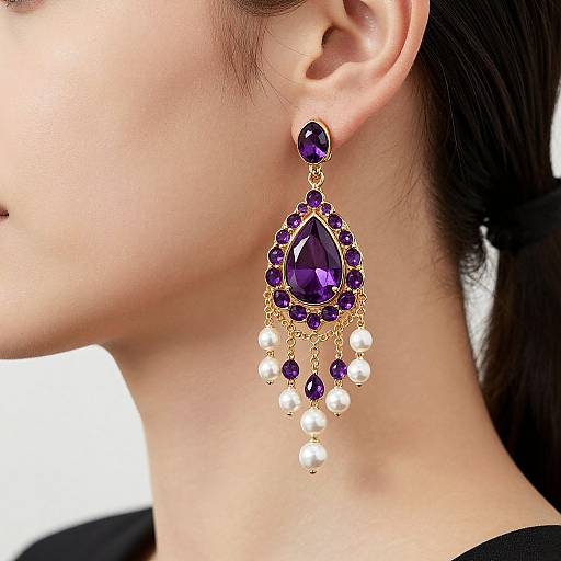 Elegant Amethyst and Pearl Earrings