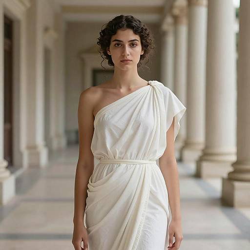 Elegant Woman in Classical Greek Toga