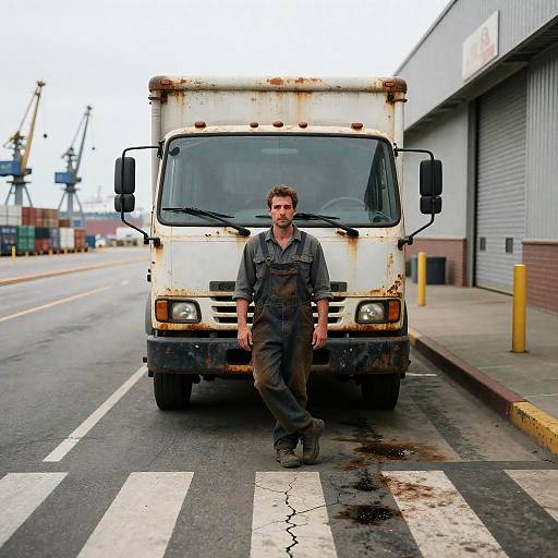 Rusted Box-Truck Mechanic at Port