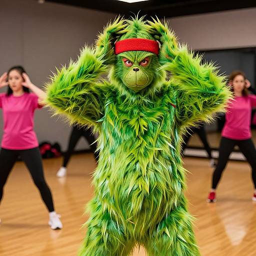 Jim Carrey's Grinch in Jazzercise Outfit