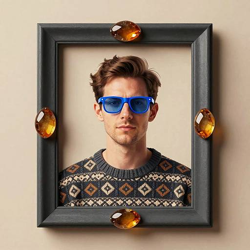 Stylized Portrait with Amber Frame