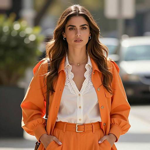 Stylish Young Woman in Urban Setting